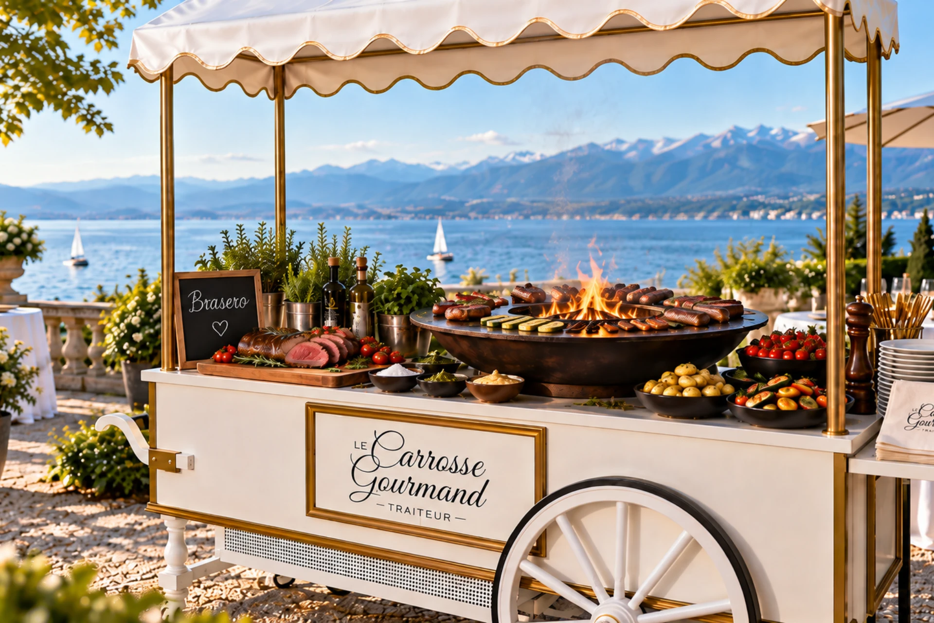 Barbecue au brasero pour événement