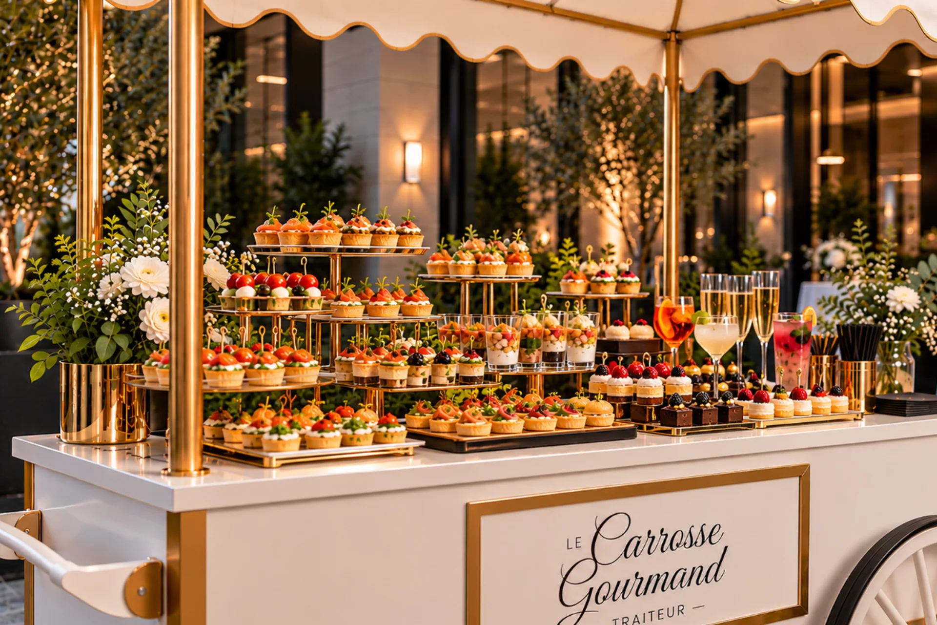 Cocktails servis lors d'un événement par Le Carrosse Gourmand