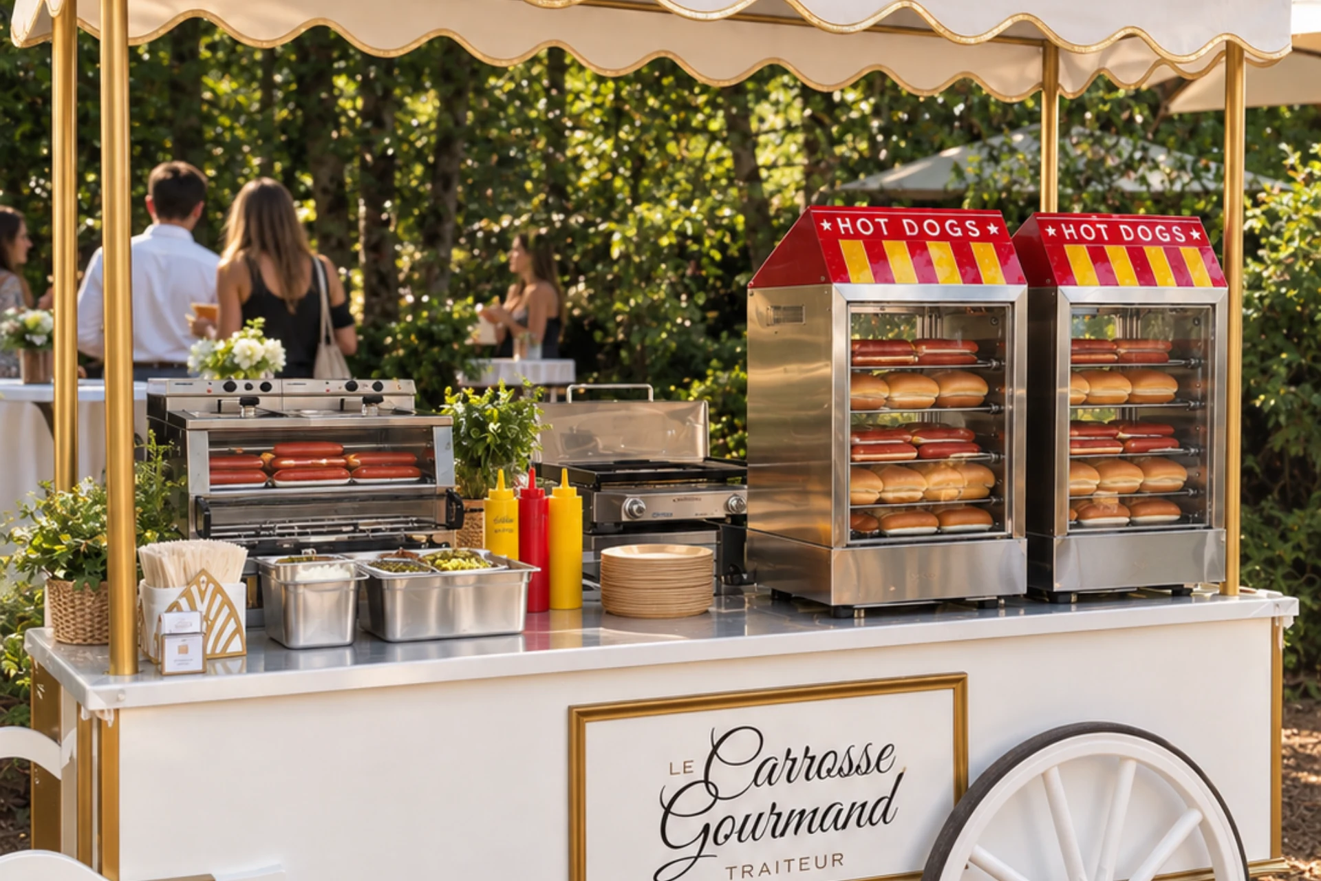 Hot-dogs préparés et servis sur place